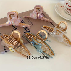 Large Heart Shape Hair Claw Acetate Shark Claw Ponytail Holder
