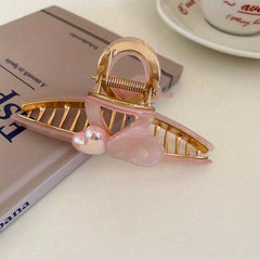 Large Heart Shape Hair Claw Acetate Shark Claw Ponytail Holder