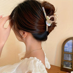 Large Heart Shape Hair Claw Acetate Shark Claw Ponytail Holder