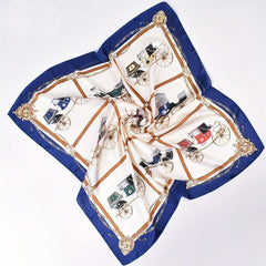Royal Carriage Chain Pattern Printed Hair Scarf for Women