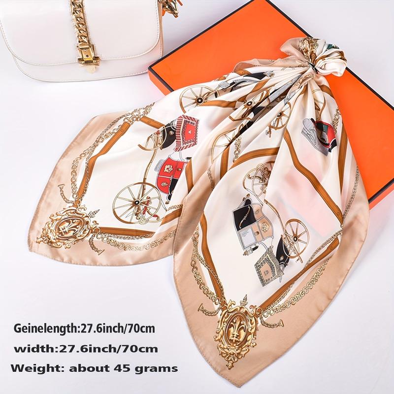 Royal Carriage Chain Pattern Printed Hair Scarf for Women