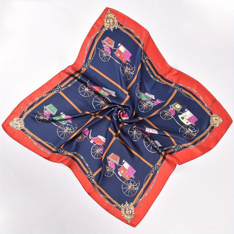 Royal Carriage Chain Pattern Printed Hair Scarf for Women
