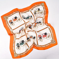 Royal Carriage Chain Pattern Printed Hair Scarf for Women