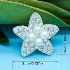 10pcs Pearl Rhinestone Stickers Clothing Bag Patches Non-woven Decor