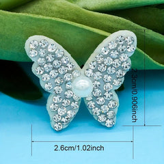 10pcs Pearl Rhinestone Stickers Clothing Bag Patches Non-woven Decor