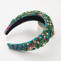 Rhinestone Wide Headband for Women Crystal Padded Hairband