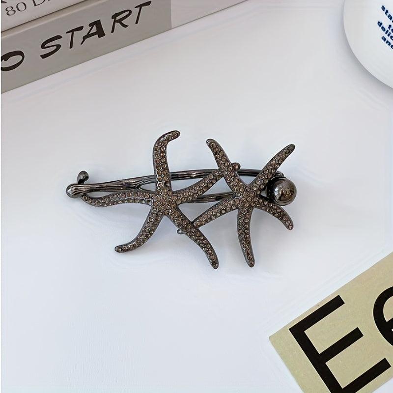 Starfish Rhinestone Hair Clip Set Faux Pearl Hair Accessories