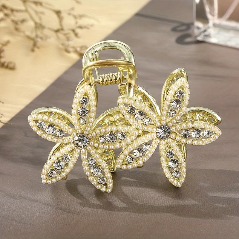 Faux Pearl Rhinestone Hair Claw Jewelry Hair Accessory For Women