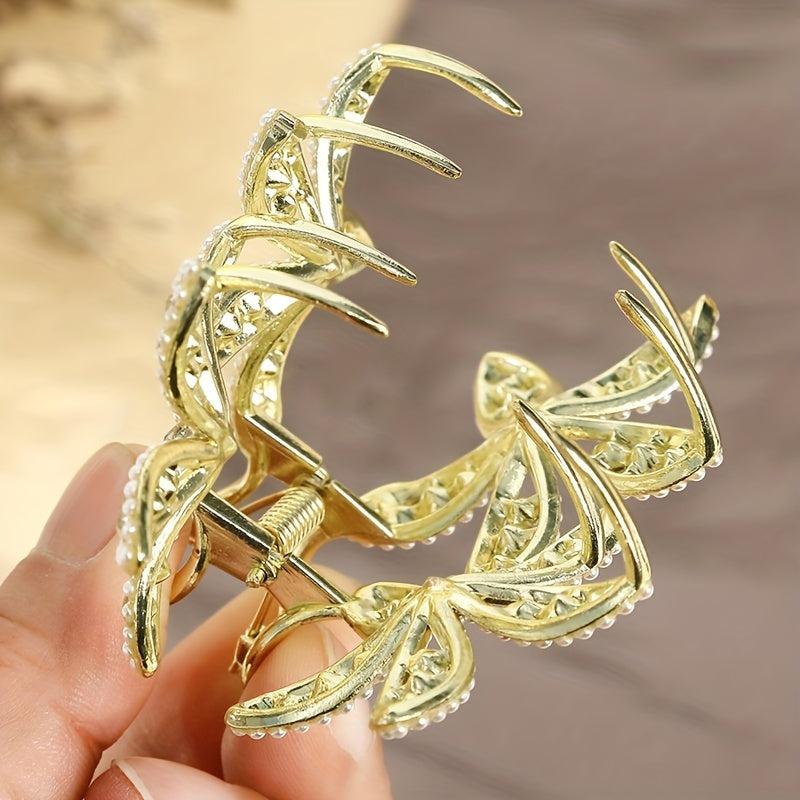 Faux Pearl Rhinestone Hair Claw Jewelry Hair Accessory For Women