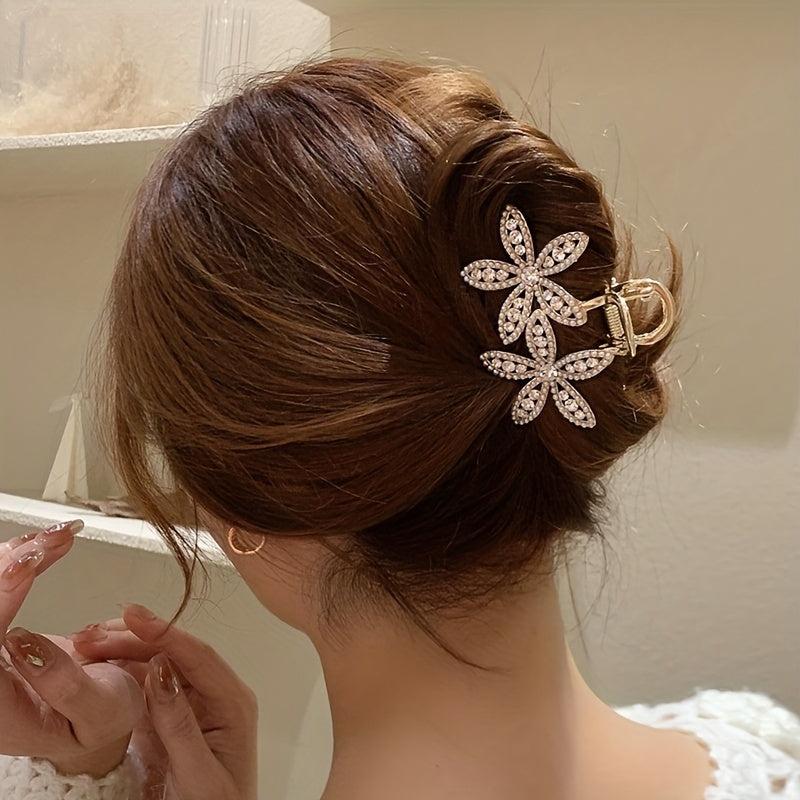 Faux Pearl Rhinestone Hair Claw Jewelry Hair Accessory For Women