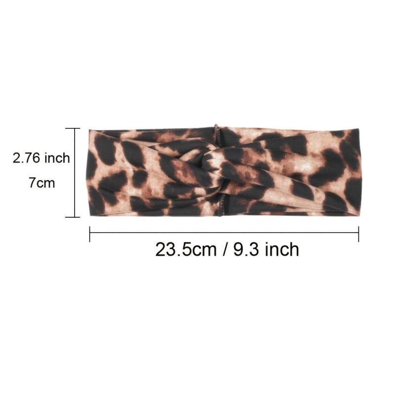 Leopard Print Knot Boho Headbands For Women Wide Sweatbands Hair Accessories