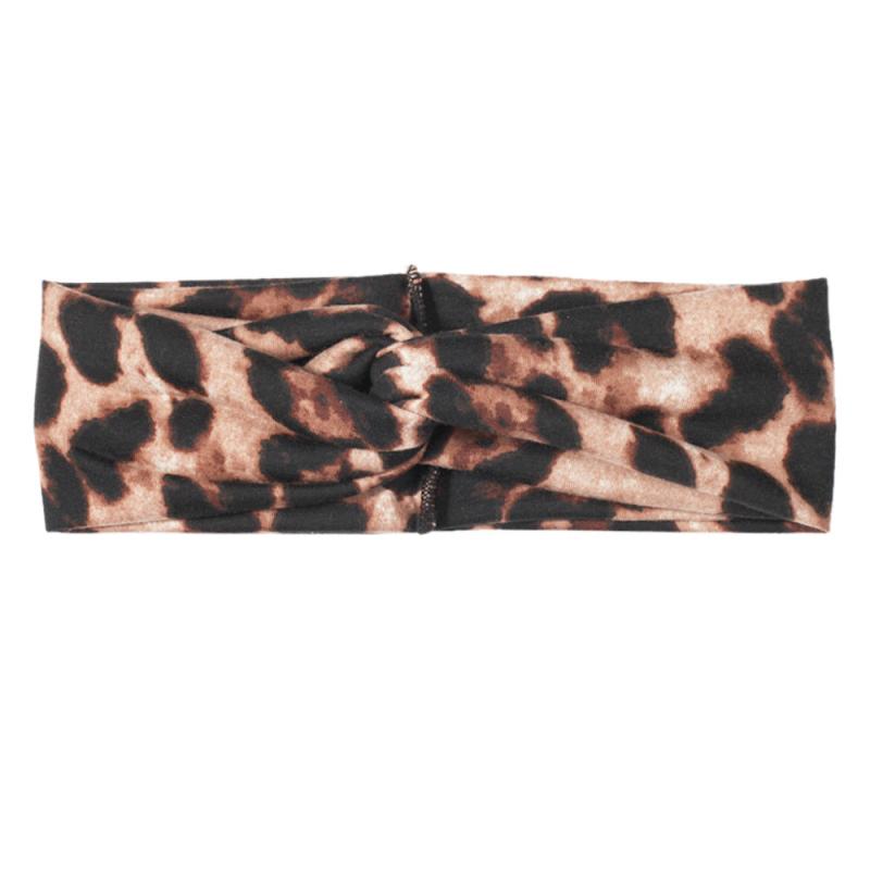 Leopard Print Knot Boho Headbands For Women Wide Sweatbands Hair Accessories