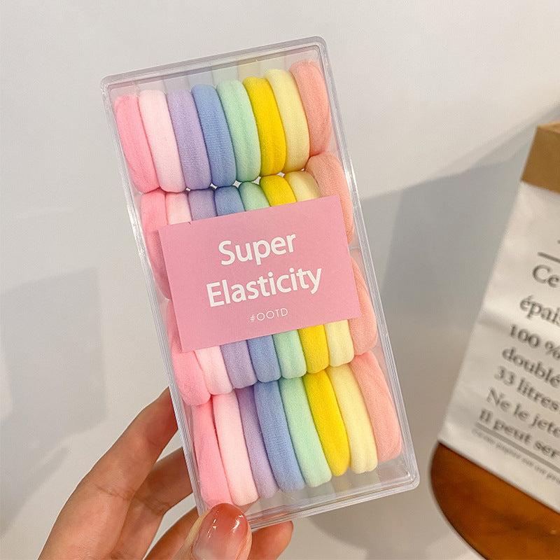 32pcs Minimalist Solid Hair Tie Elastic Polyester Hair Rope Bohemia Style