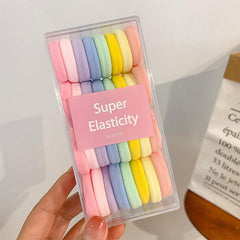 32pcs Minimalist Solid Hair Tie Elastic Polyester Hair Rope Bohemia Style