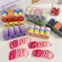 32pcs Minimalist Solid Hair Tie Elastic Polyester Hair Rope Bohemia Style