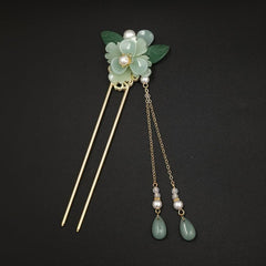 Vintage Flower Faux Pearl Tassel Hairpin Chignon Vintage Hair Accessories