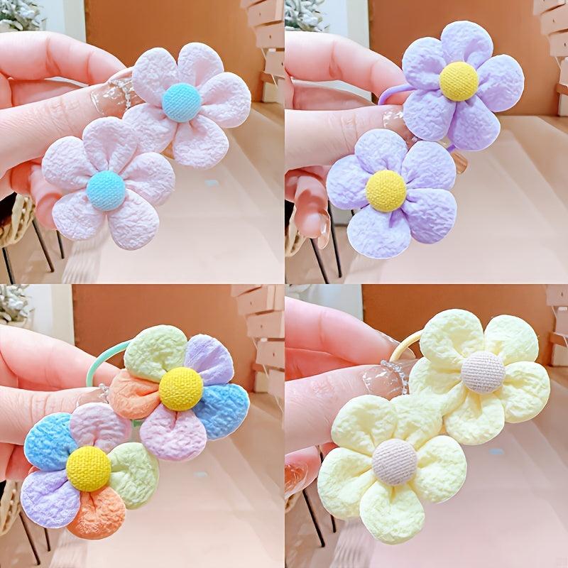 Colorful Flower Hair Band Girls Hair Accessories Small Elastic Hair Bands