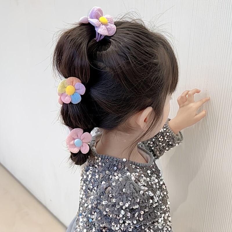 Colorful Flower Hair Band Girls Hair Accessories Small Elastic Hair Bands