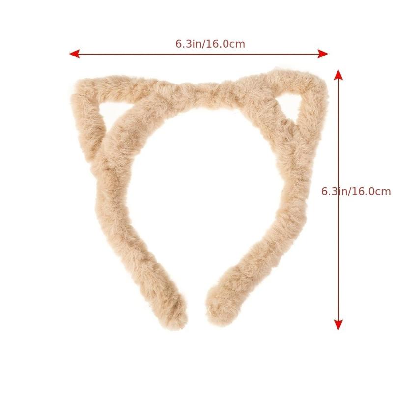 Plush Cat Ears Headband Winter Hair Hoop Makeup Bandana Hair Accessories