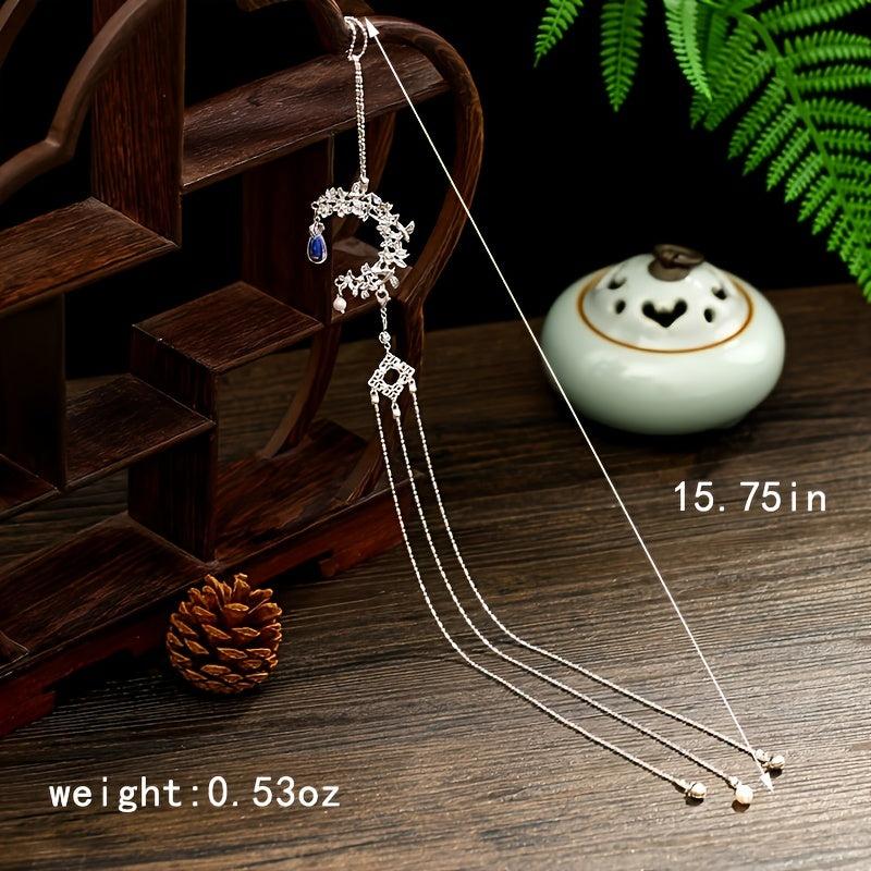 Chinese Style Tassel Metal Waist Ornament Crystal Flower Decoration