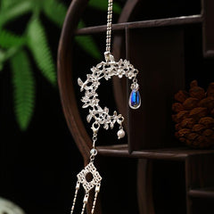 Chinese Style Tassel Metal Waist Ornament Crystal Flower Decoration