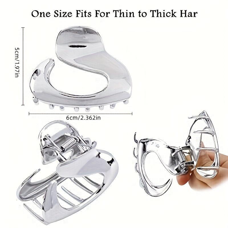 Metal Hair Claw Style Hair Claw Hollow Alloy Hair Claw Nonslip Ponytail Holder