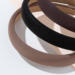 3pcs Women Solid Leather Party Headband Hair Loop Clasp Glitter Hairbands