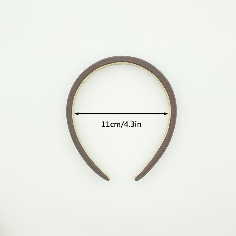 3pcs Women Solid Leather Party Headband Hair Loop Clasp Glitter Hairbands