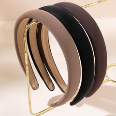 3pcs Women Solid Leather Party Headband Hair Loop Clasp Glitter Hairbands