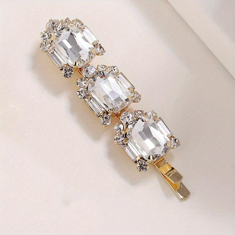 Shining Rhinestone Hair Clip Non Slip Hair Accessory