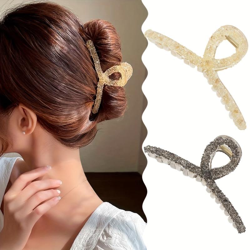 Crystal Large Hair Claw Back Head Shark Claw Ponytail Holder Hair Accessories