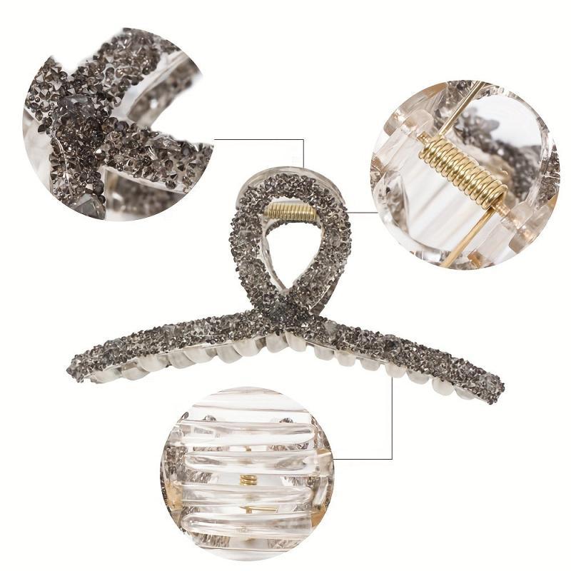 Crystal Large Hair Claw Back Head Shark Claw Ponytail Holder Hair Accessories