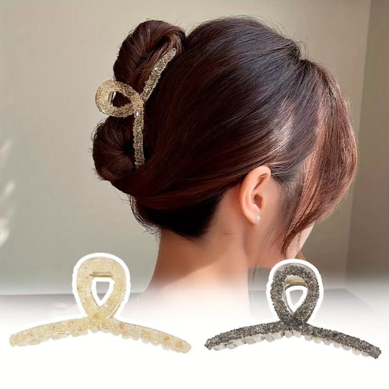 Crystal Large Hair Claw Back Head Shark Claw Ponytail Holder Hair Accessories