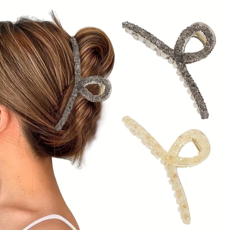 Crystal Large Hair Claw Back Head Shark Claw Ponytail Holder Hair Accessories