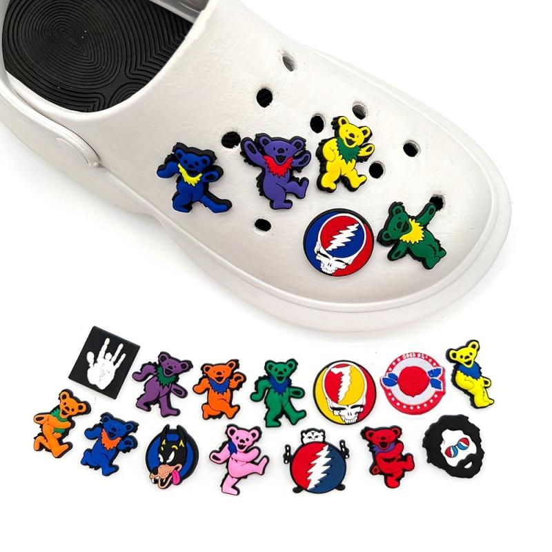 19pcs Cartoon Shoe Charm PVC Soft Rubber Shoe Buckle Clogs DIY Accessories