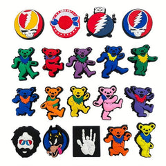 19pcs Cartoon Shoe Charm PVC Soft Rubber Shoe Buckle Clogs DIY Accessories