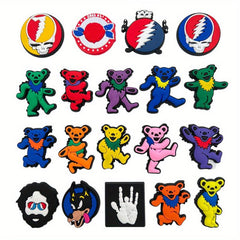 19pcs Cartoon Shoe Charm PVC Soft Rubber Shoe Buckle Clogs DIY Accessories