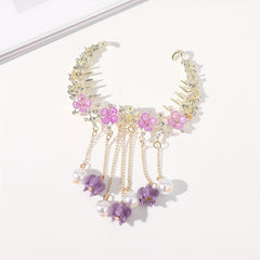 Tassel & Flower Hair Claw Rhinestone Hair Clip