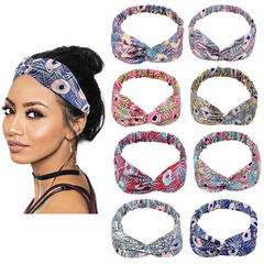 Bohemian Vintage Cross Turban Hair Band for Women Girls