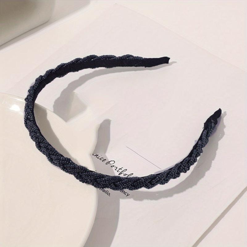 Crystal Beaded Headband Braided Hair Band Style Headdress Hair Accessories