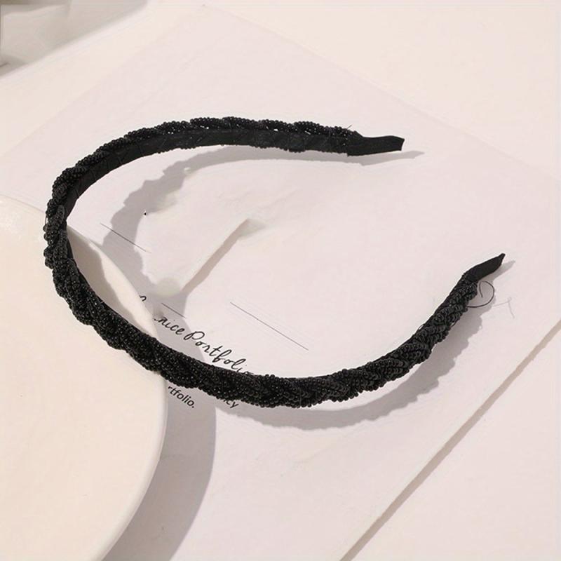 Crystal Beaded Headband Braided Hair Band Style Headdress Hair Accessories