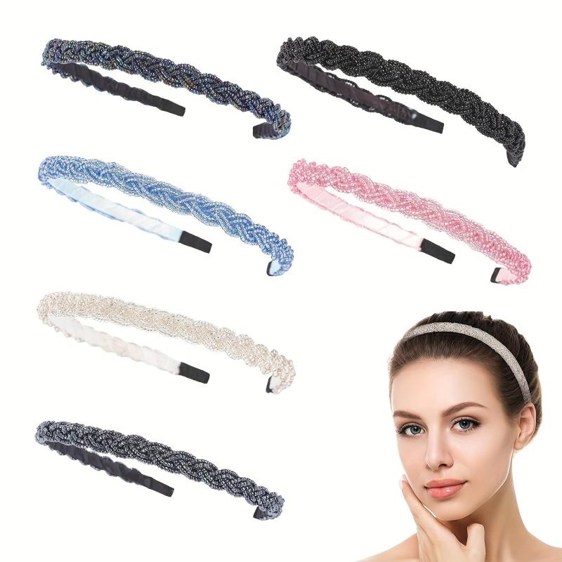 Crystal Beaded Headband Braided Hair Band Style Headdress Hair Accessories