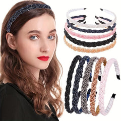 Crystal Beaded Headband Braided Hair Band Style Headdress Hair Accessories
