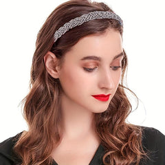 Crystal Beaded Headband Braided Hair Band Style Headdress Hair Accessories