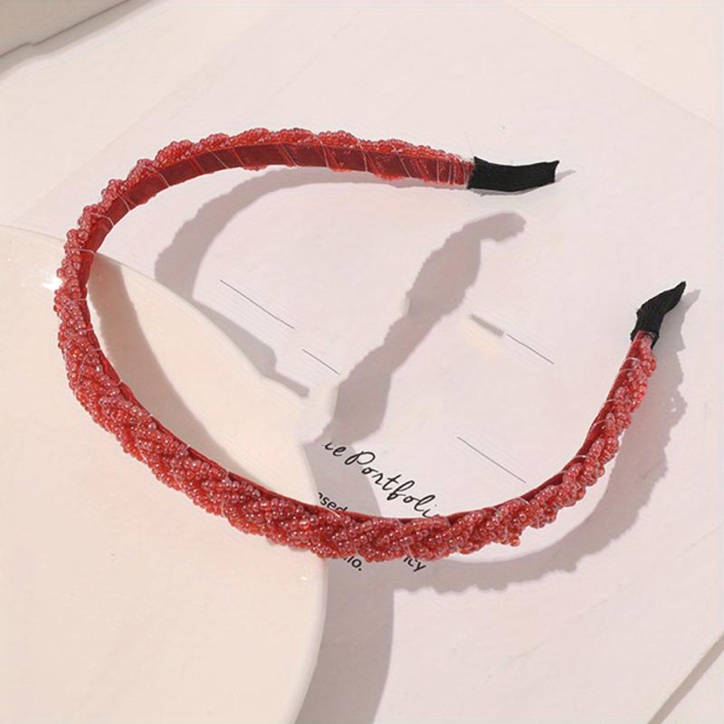 Crystal Beaded Headband Braided Hair Band Style Headdress Hair Accessories