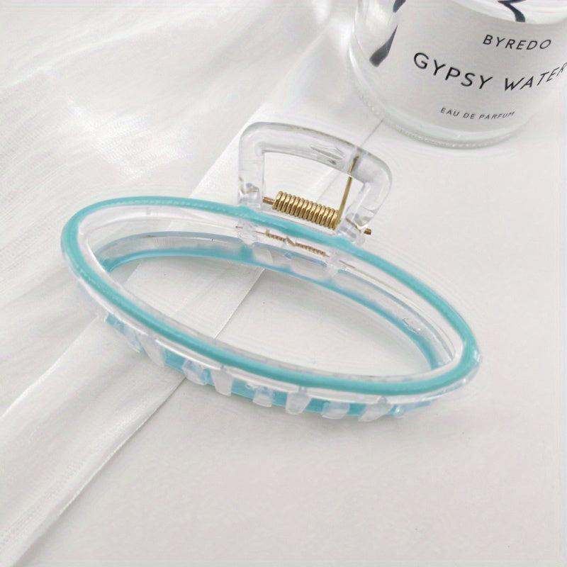 Transparent Oval Hair Claw Enamel Plastic Hair Accessories