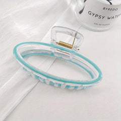 Transparent Oval Hair Claw Enamel Plastic Hair Accessories
