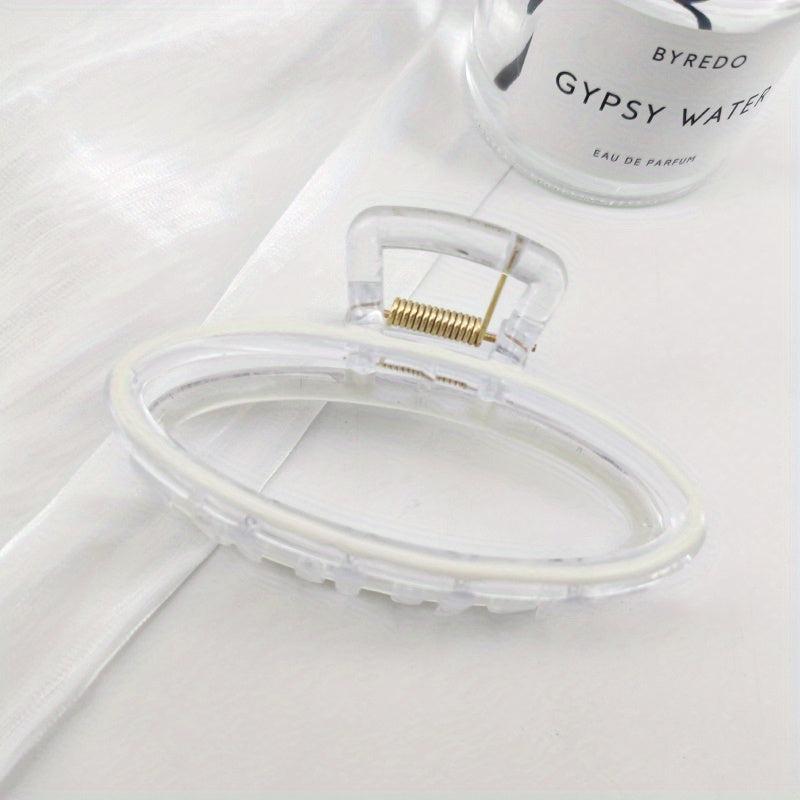 Transparent Oval Hair Claw Enamel Plastic Hair Accessories