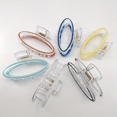Transparent Oval Hair Claw Enamel Plastic Hair Accessories