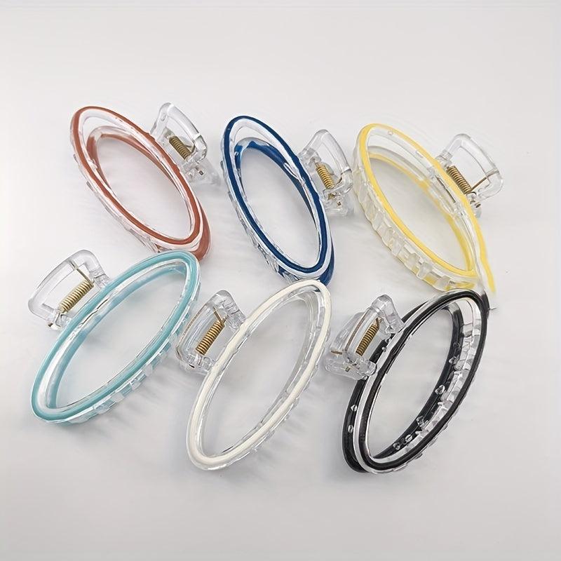 Transparent Oval Hair Claw Enamel Plastic Hair Accessories